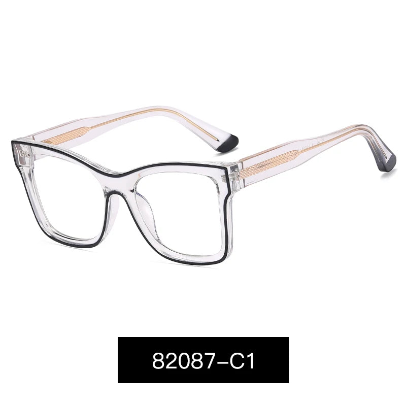 Handoer Women's Full Rim Square Cat Eye Tr 90 Alloy Eyeglasses 82087