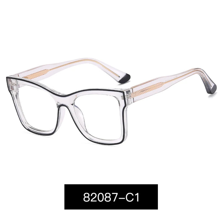 Handoer Women's Full Rim Square Cat Eye Tr 90 Alloy Eyeglasses 82087