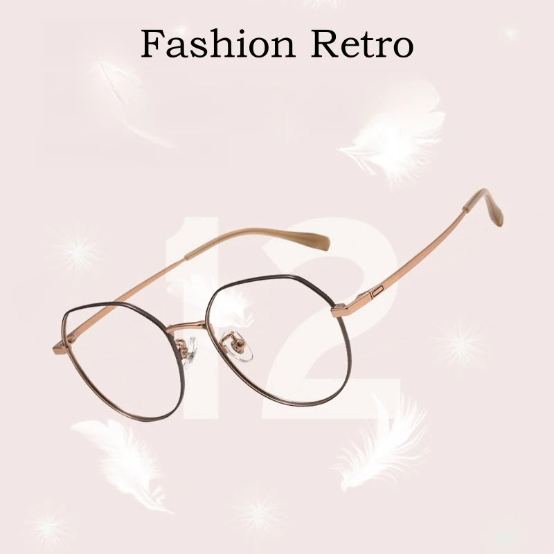 Yimaruili Unisex Full Rim Polygon Titanium Eyeglasses Y0847 Full Rim Yimaruili Eyeglasses