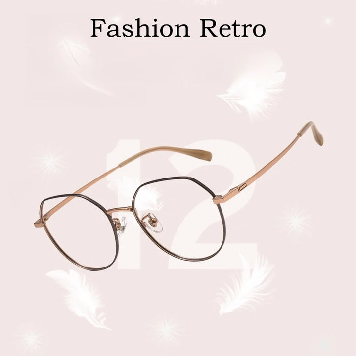 Yimaruili Unisex Full Rim Polygon Titanium Eyeglasses Y0847 Full Rim Yimaruili Eyeglasses