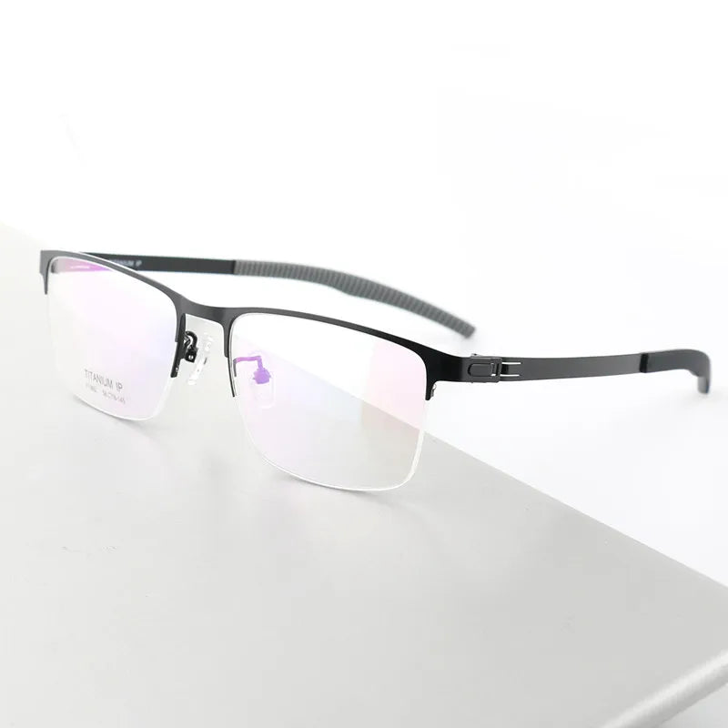 Aimee Unisex Semi Rim Square Screwless Titanium Sport Eyeglasses 2992 Semi Rim Aimee Black