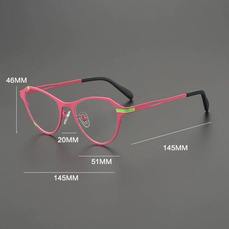Gatenac Unisex Full Rim Brow Line Oval Titanium Eyeglasses G85878