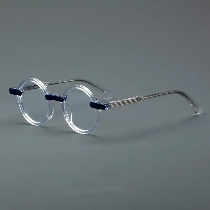 CCspace Unisex Full Rim Round Acetate Eyeglasses 56994 Full Rim CCspace C4Clear