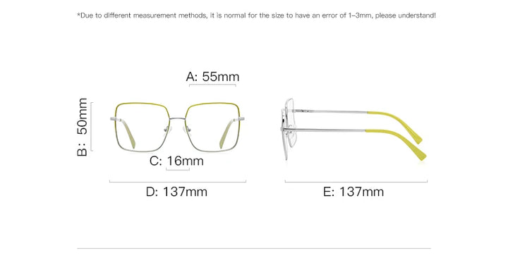 Vicky Unisex Full Rim Stainless Steel Square Reading Glasses 3089 Reading Glasses Vicky