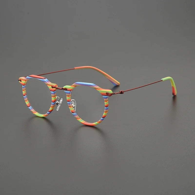 Gatenac Unisex Full Rim Square Acetate Titanium Eyeglasses G85905