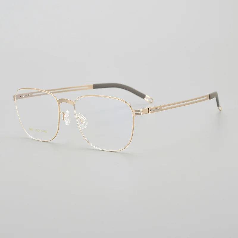 Black Mask Women's Full Rim Square Stainless Steel Eyeglasses Bm6607 Full Rim Black Mask Gold
