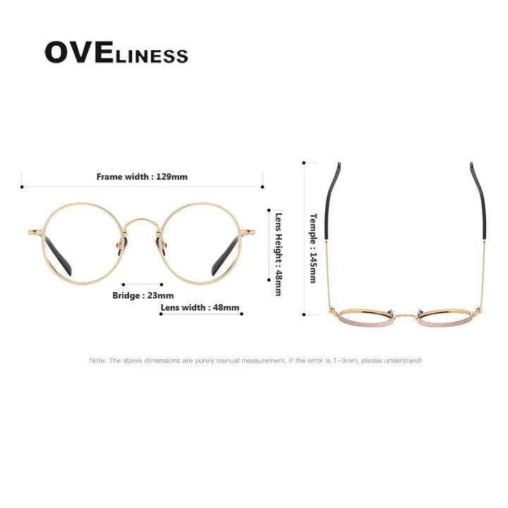 Oveliness Women's Full Rim Round Titanium Eyeglasses 93100
