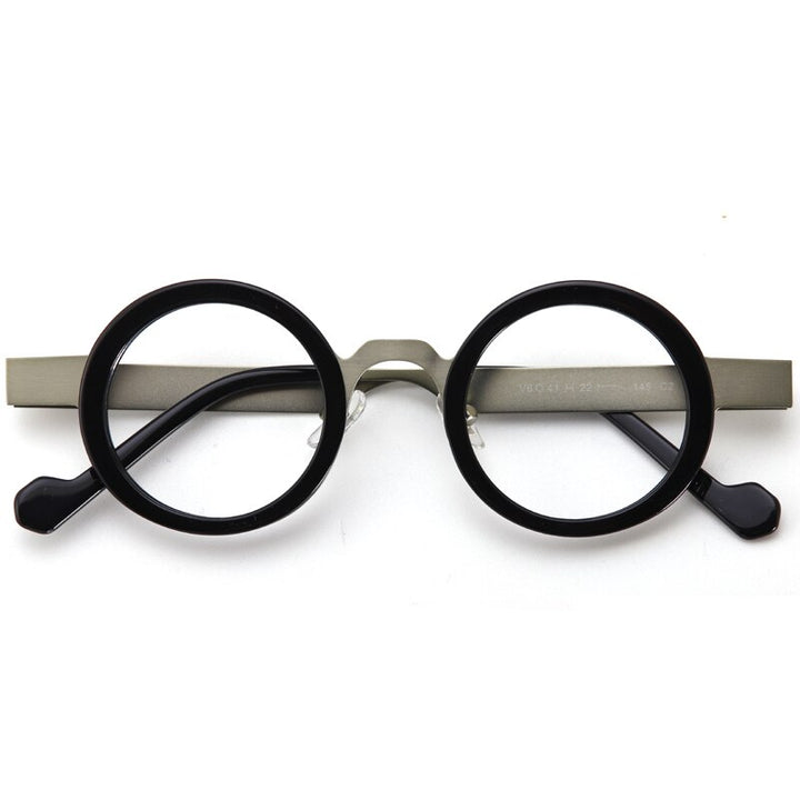Muzz Men's Full Rim Round Acetate Alloy Eyeglasses Model Y Full Rim Muzz C3