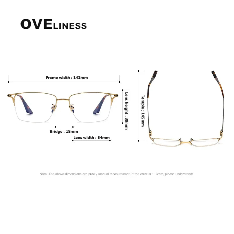 Oveliness Unisex Semi Rim Square Titanium Acetate Eyeglasses 81002 Semi Rim Oveliness