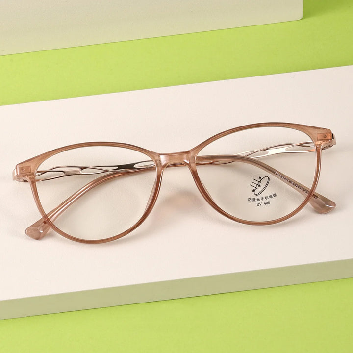 Gmei Women's Full Rim Oval Tr 90 Titanium-Alloy Eyeglasses 23081