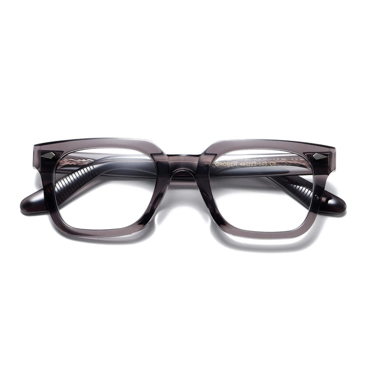 Aror Unisex Full Rim Square Thick Acetate Eyeglasses 13923 Full Rim Aror Gray