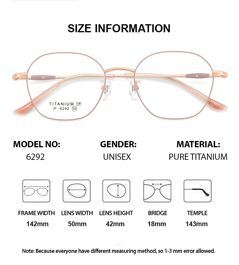 Summer Flower Unisex Full Rim Polygon Square Titanium Eyeglasses 616292