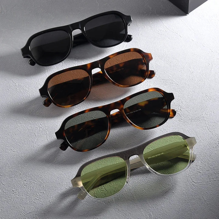 Black Mask Unisex Full Rim Square Acetate Polarized Sunglasses 5002 Sunglasses Black Mask