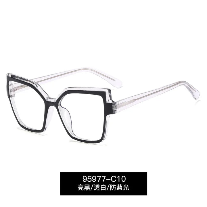 Handoer Women's Full Rim Square Cat Eye Tr 90 Alloy Eyeglasses 95977