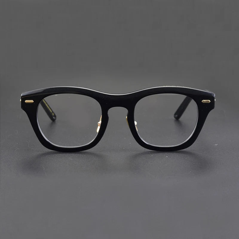 Black Mask Unisex Full Rim Acetate Square Eyeglasses 9558 Full Rim Black Mask