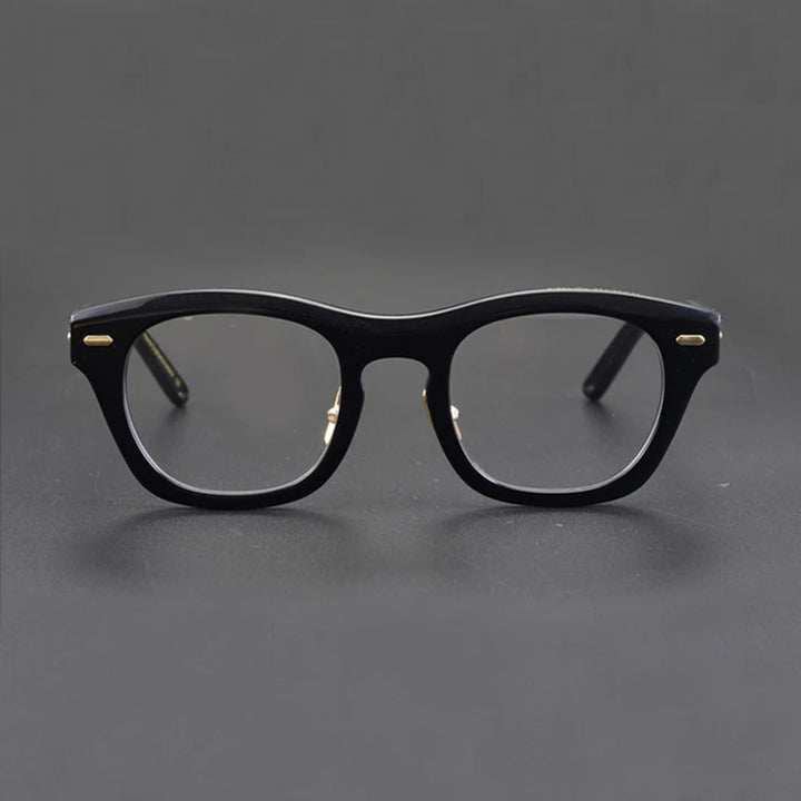 Black Mask Unisex Full Rim Acetate Square Eyeglasses 9558 Full Rim Black Mask