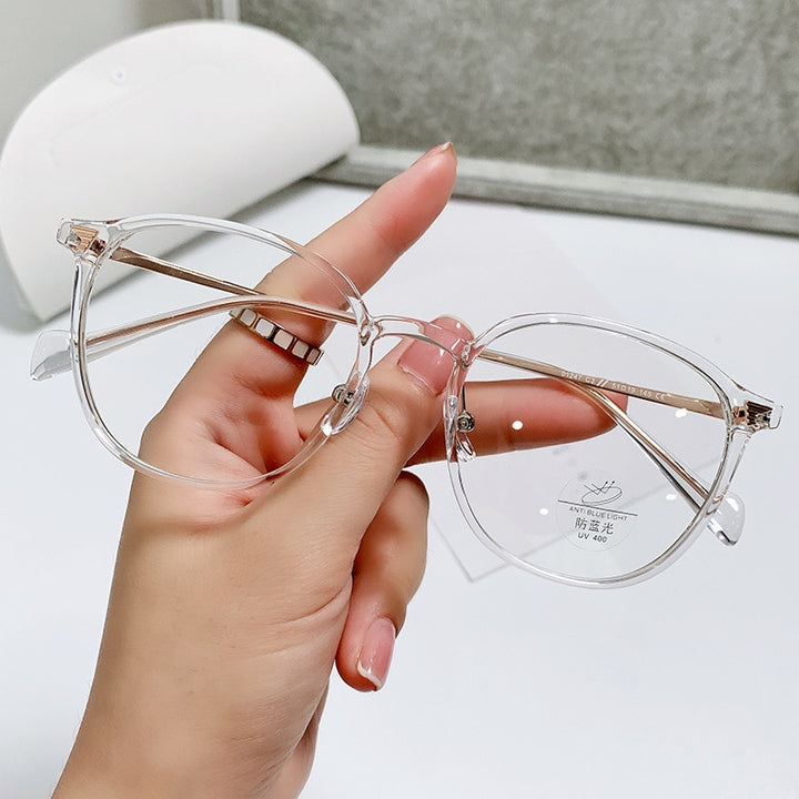 Yimaruili Unisex Full Rim Square Tr 90 Alloy Eyeglasses 01247 Full Rim Yimaruili Eyeglasses Transparent
