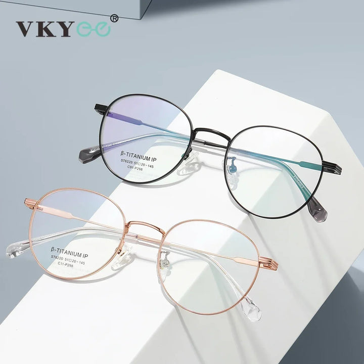 Vicky Unisex Full Rim Round Titanium Reading Glasses St6220 Reading Glasses Vicky