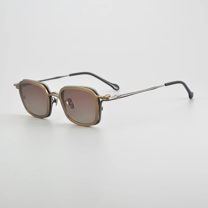 Aror Unisex Full Rim Square Titanium Eyeglasses Clip On Sunglasses 5969