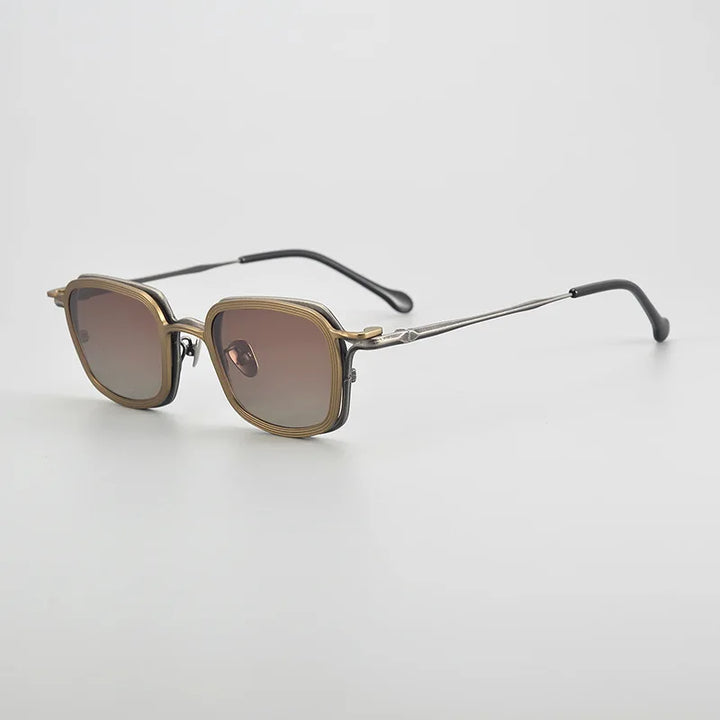 Aror Unisex Full Rim Square Titanium Eyeglasses Clip On Sunglasses 5969