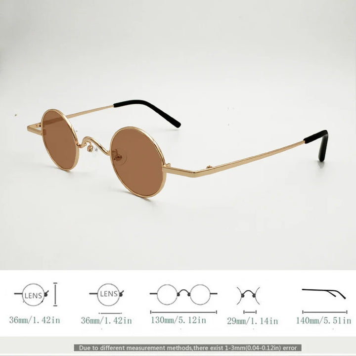 Yujo Unisex Full Rim Small Round Alloy Polarized Sunglasses 3836 Full Rim Yujo