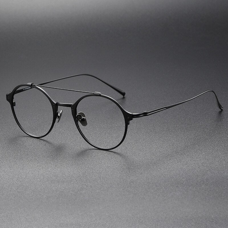 Aissuarvey Unisex Full Rim Round Titanium Eyeglasses 4822145b Full Rim Aissuarvey Eyeglasses Black CN 