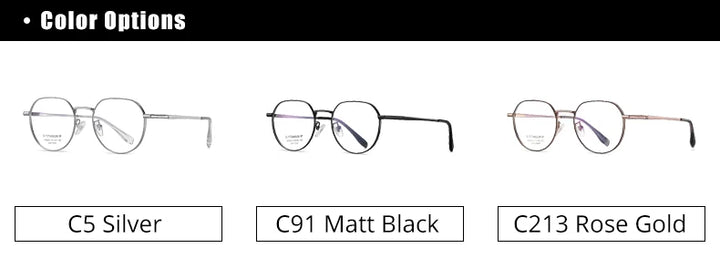 Ralferty Women's Full Rim Polygon Titanium Alloy Eyeglasses R6223 Full Rim Ralferty