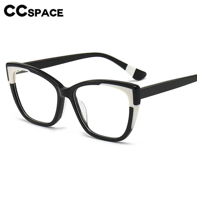 CCspace Unisex Full Rim Large Square Acetate Eyeglasses 56940 Full Rim CCspace