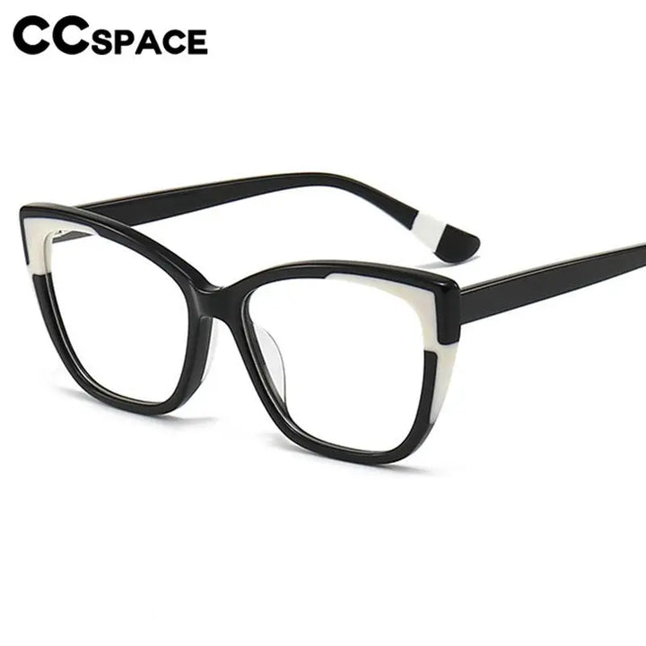 CCspace Unisex Full Rim Large Square Acetate Eyeglasses 56940 Full Rim CCspace