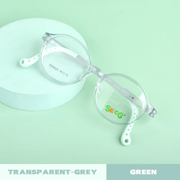 Secg Unisex Children's Full Rim Round Tr 90 Silica Eyeglasses 9924 Full Rim Secg C51