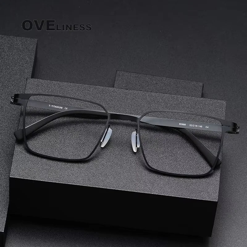 Oveliness Unisex Full Rim Square Screwless Titanium Eyeglasses 80998