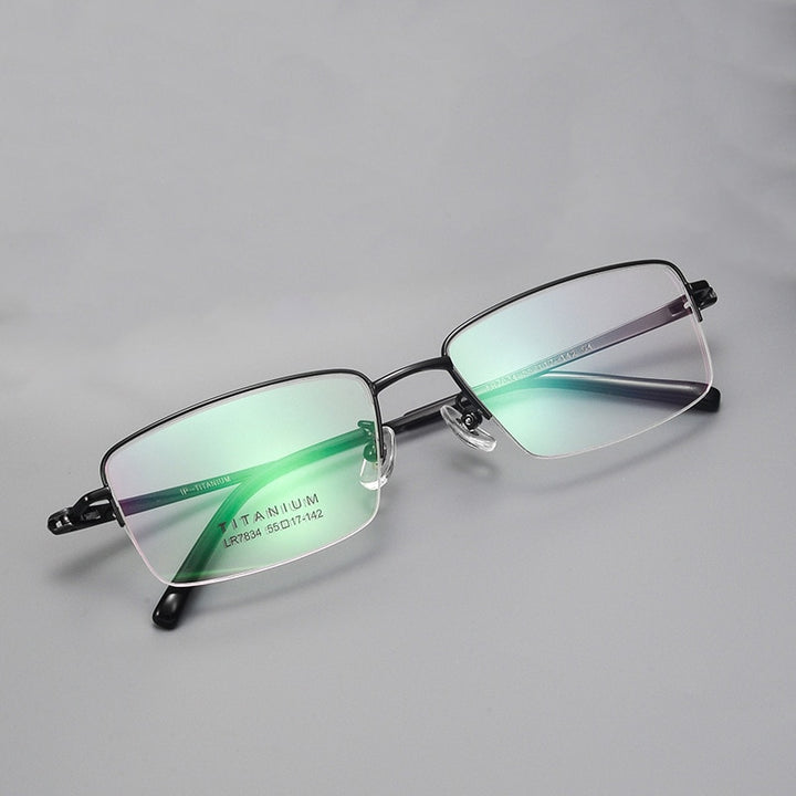 Bclear Unisex Semi Rim Square Titanium Eyeglasses Lb7834 Semi Rim Bclear