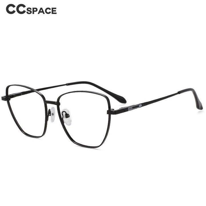 CCspace Unisex Full Rim Square Cat Eye Alloy Eyeglasses 55899 Full Rim CCspace