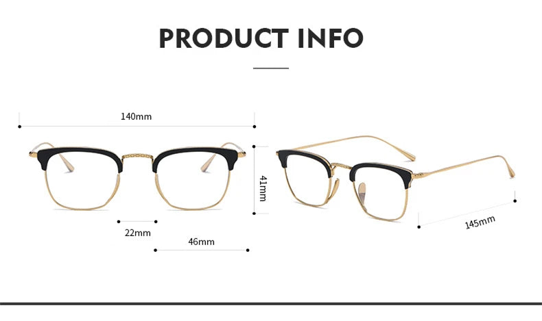 Black Mask Men's Full Rim Square Acetate Titanium Eyeglasses 41112