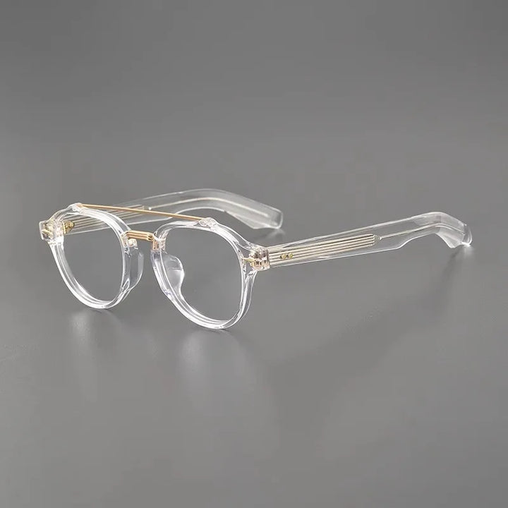Nobler Unisex Full Rim Round Double Bridge Titanium Acetate Eyeglasses J068 Full Rim Nobler