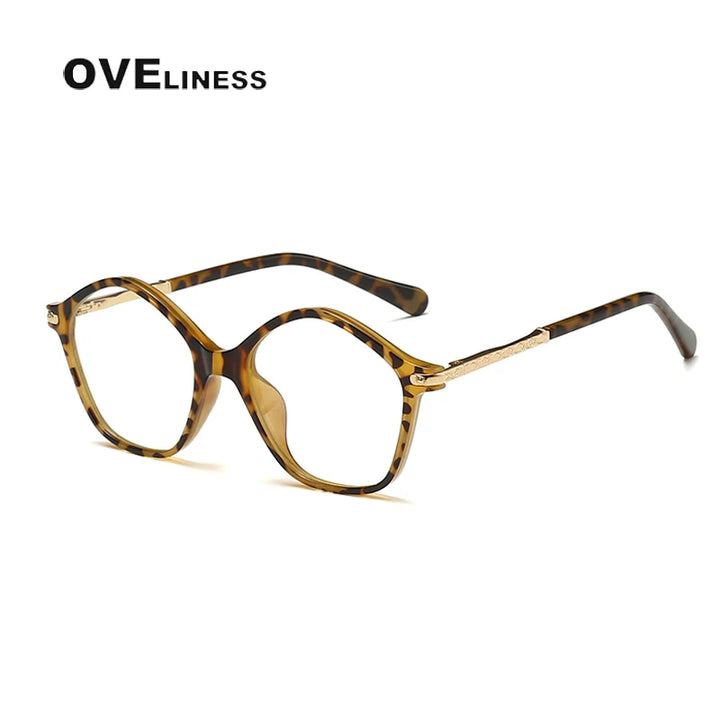 Oveliness Youth Unisex Full Rim Polygonal Tr 90 Titanium Eyeglasses 20204 Full Rim Oveliness hawksbill  