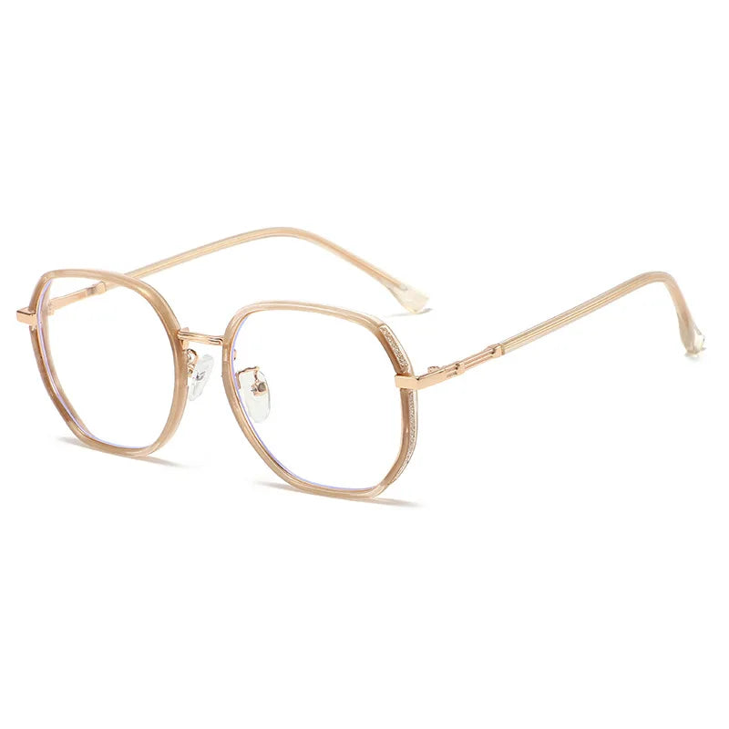 Zirosat Women's Full Rim Polygon Oval Tr 90 Titanium Eyeglasses 8880