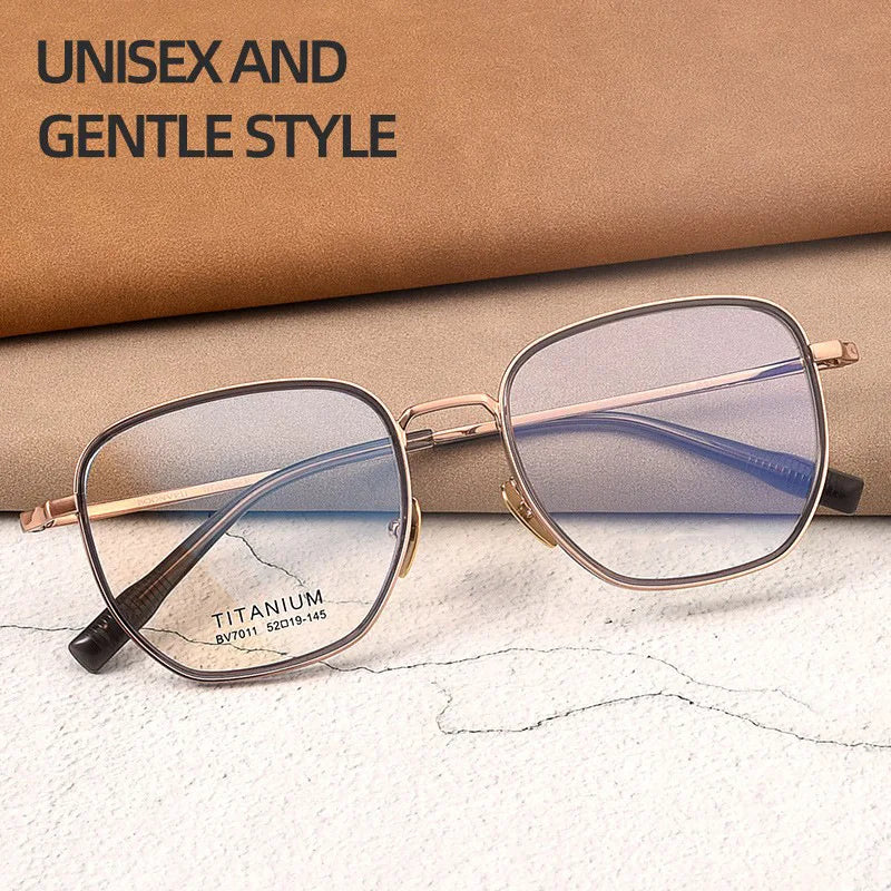 Kocolior Unisex Full Rim Square Titanium Acetate Eyeglasses V7011 Full Rim Kocolior
