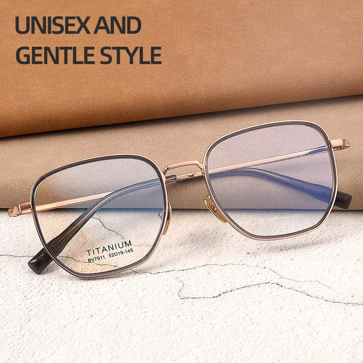 Kocolior Unisex Full Rim Square Titanium Acetate Eyeglasses V7011 Full Rim Kocolior