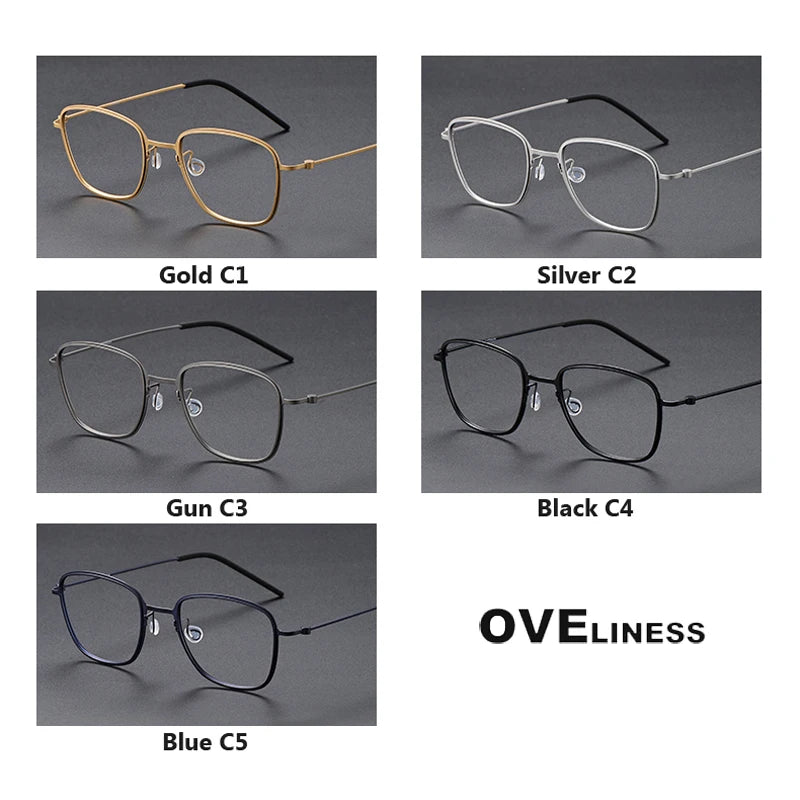 Oveliness Unisex Full RIm Square Screwless Titanium Eyeglasses 5530 Full Rim Oveliness
