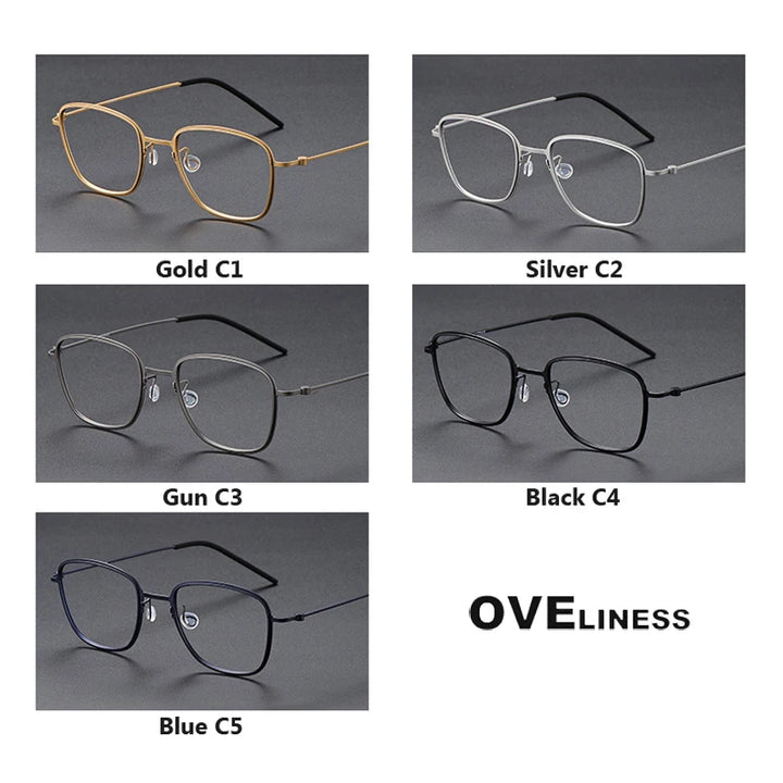 Oveliness Unisex Full RIm Square Screwless Titanium Eyeglasses 5530 Full Rim Oveliness