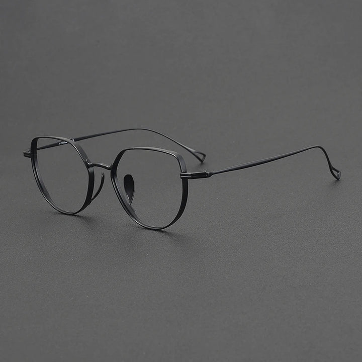 Muzz Unisex Full Rim Flat Top Round Titanium Eyeglasses 73002