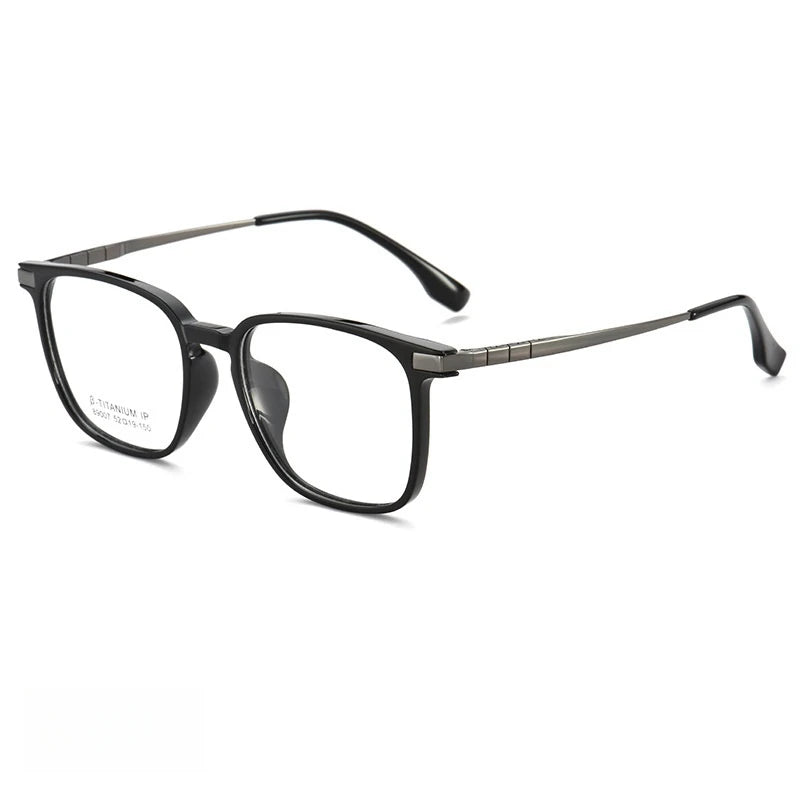 Yimaruili Unisex Full Rim Square Tr 90 Titanium-Alloy Eyeglasses 89007