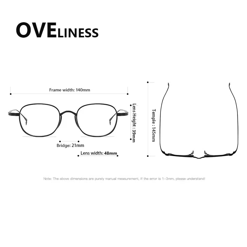Oveliness Unisex Full Rim Oval Square Thin Titanium Eyeglasses 810518