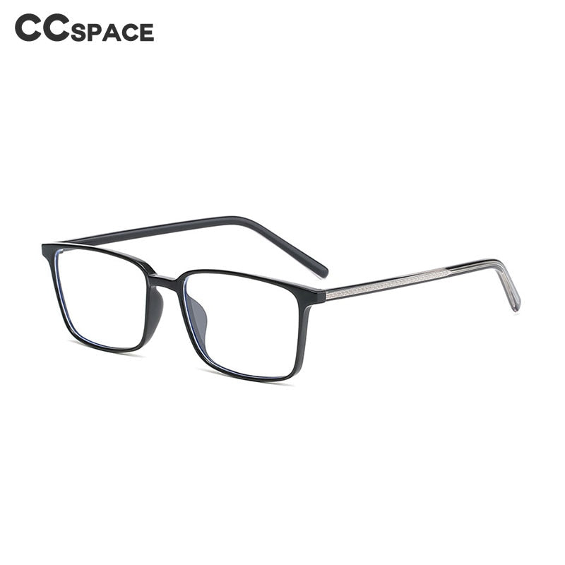 CCspace Unisex Full Rim Rectangle Square Tr 90 Titanium Eyeglasses 56335 Full Rim CCspace