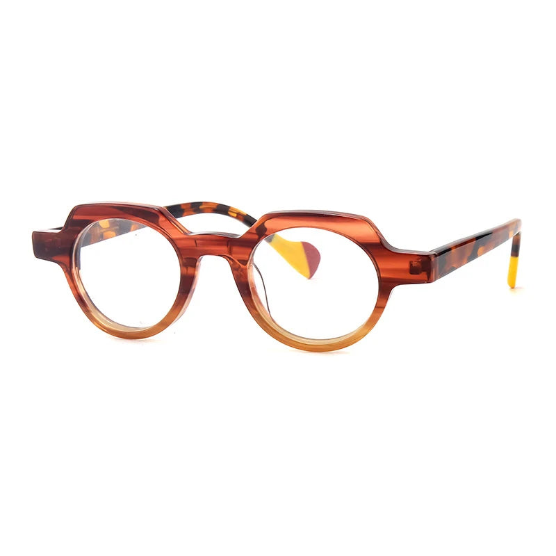 Gatenac Women's Full Rim Flat Top Oval Acetate Eyeglasses G56026