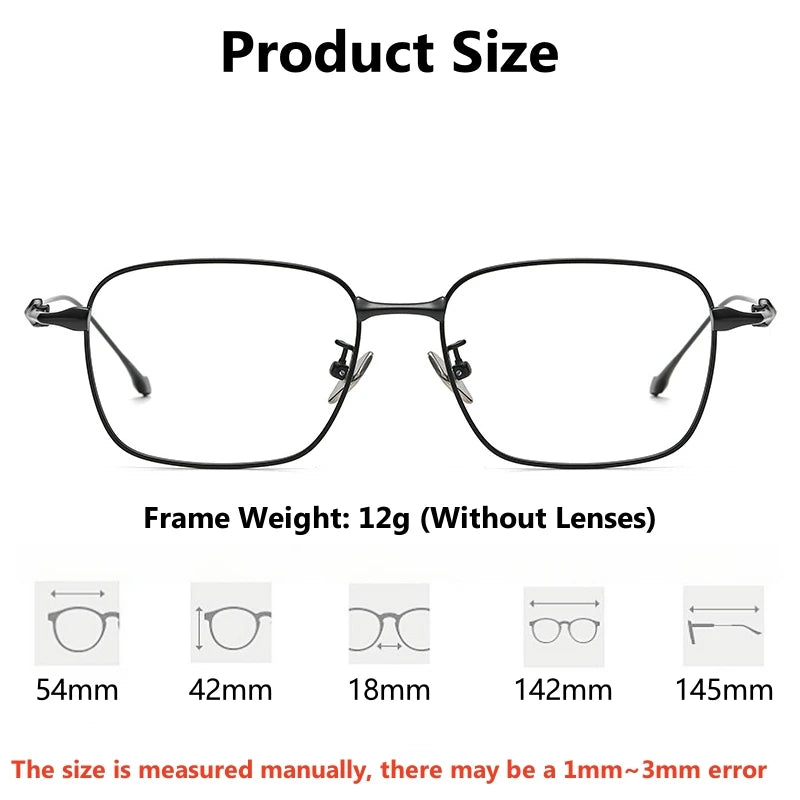 Yimaruili Unisex Full Rim Polygon Square Titanium Eyeglasses 614702