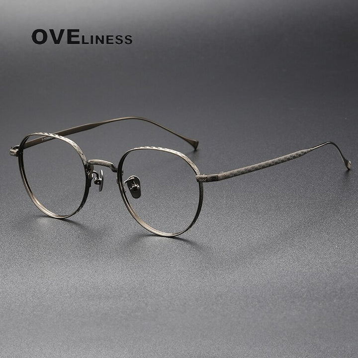 Oveliness Unisex Full Rim Square Titanium Eyeglasses 169 Full Rim Oveliness bronze