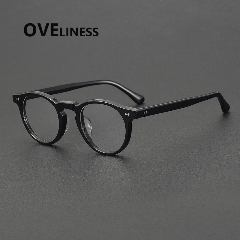 Oveliness Women's Full Rim Oval Round Acetate Eyeglasses 78095 Full Rim Oveliness black