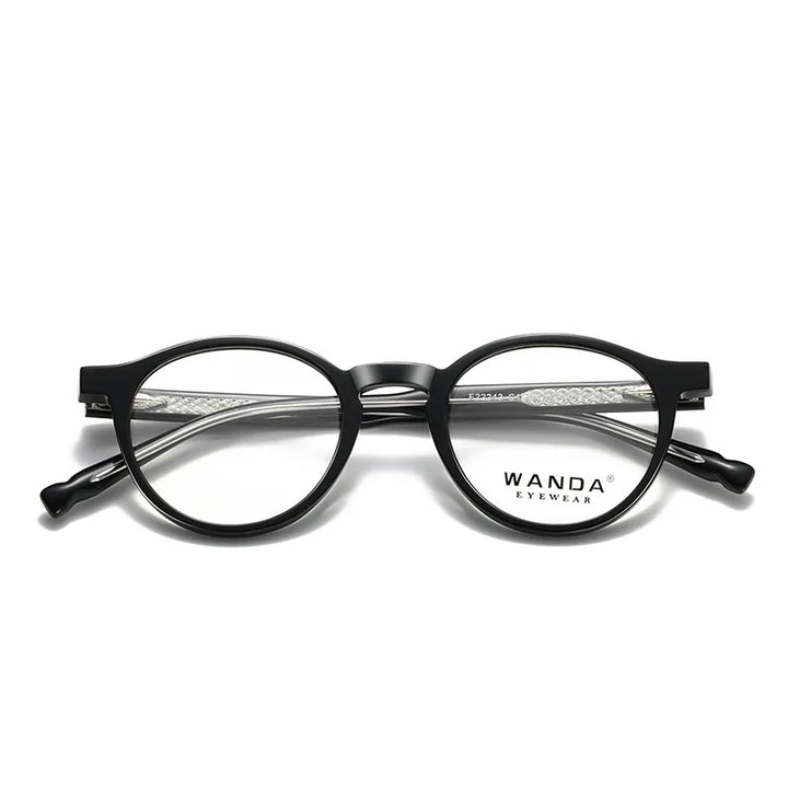 Reven Jate Women's Full Rim Round Tr 90 Alloy Eyeglasses 22245